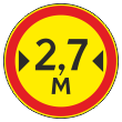Дорожный знак 3.14 «Ограничение ширины» (временный) (металл 0,8 мм, II типоразмер: диаметр 700 мм, С/О пленка: тип Б высокоинтенсив.)